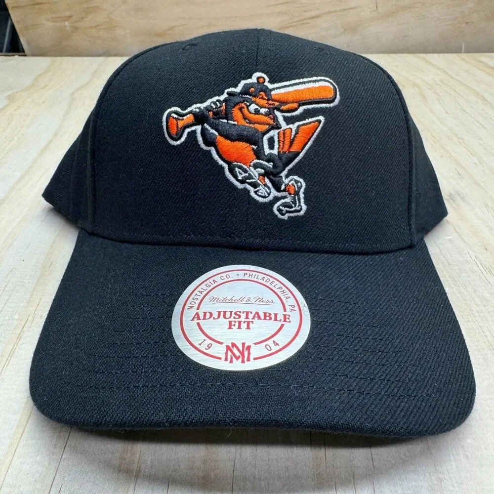 NEW Baltimore Orioles Mitchell Ness Adjustable Fit Snapback Swinging Bird Cap